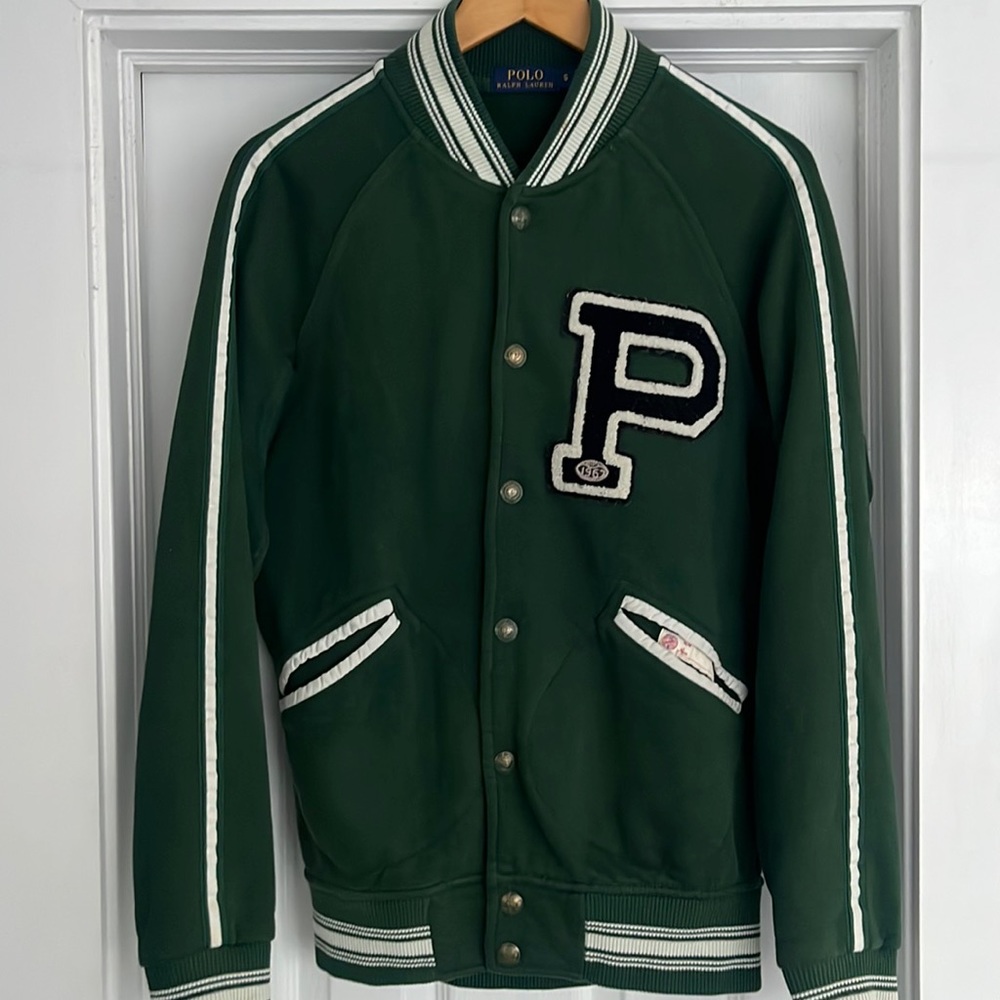 Polo Ralph Lauren green football varsity jacket New York bull dogs